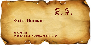 Reis Herman névjegykártya